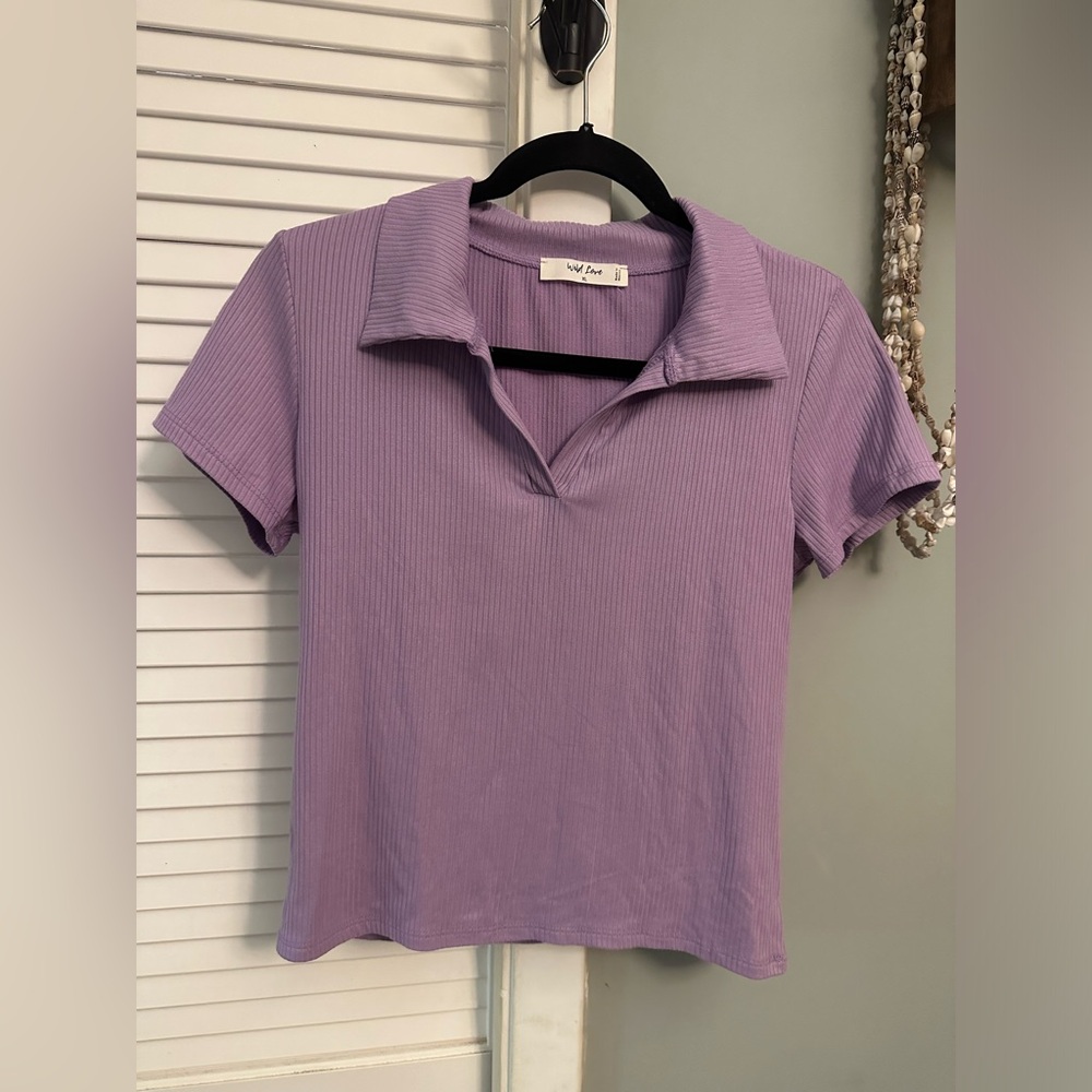 Wild Love Crop Collared Tee